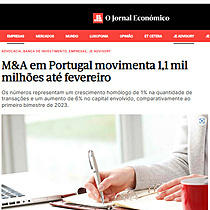 M&A em Portugal movimenta 1,1 mil milhes at fevereiro